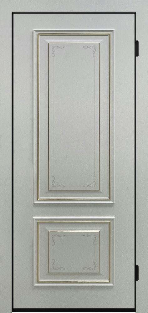 Эмаль с багетом с золочением с рисунком на филенке Ral 9010